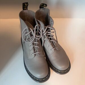 Women's Dr. Martens 8-hole Leather Boots in Gray
